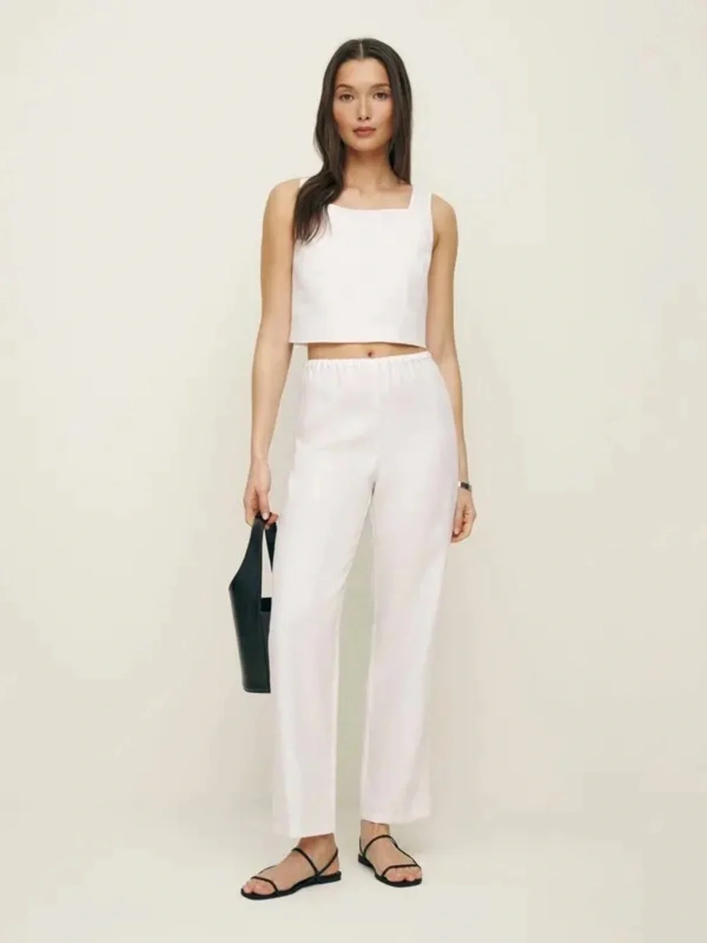 NWT reformation remi linen cropped pants - size s